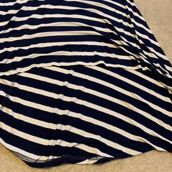 Yala Navy and White Striped High Low Scoop Neck Dress Size S - Picture 6 of 13
